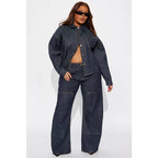 Flation Women's Premium Selvedge Utility Straight Leg Denim Jeans Dark Denim | Flation Streetwear