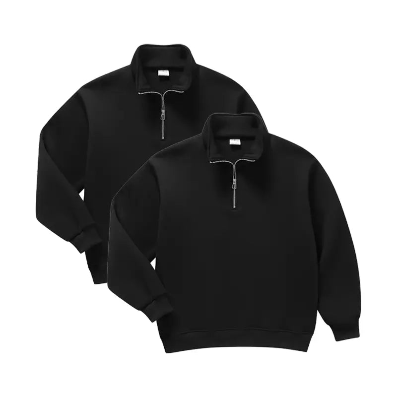 Men's Minimalist Half Zip Drop Shoulder Regular Fit Hoodie