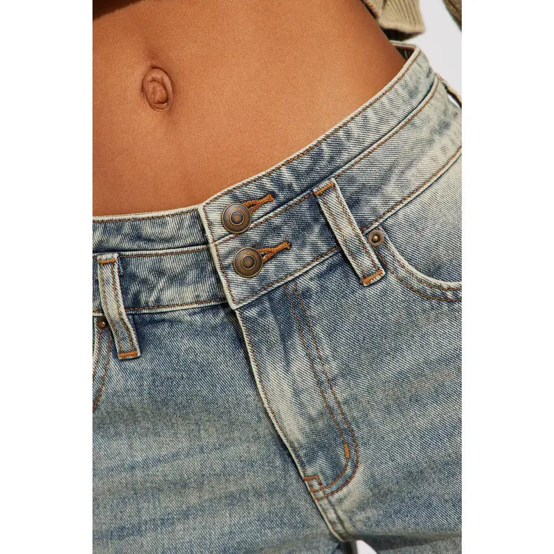 Flation Women's Artesia Tinted Baggy Non Stretch Denim Jeans Light Wash | Flation Streetwear