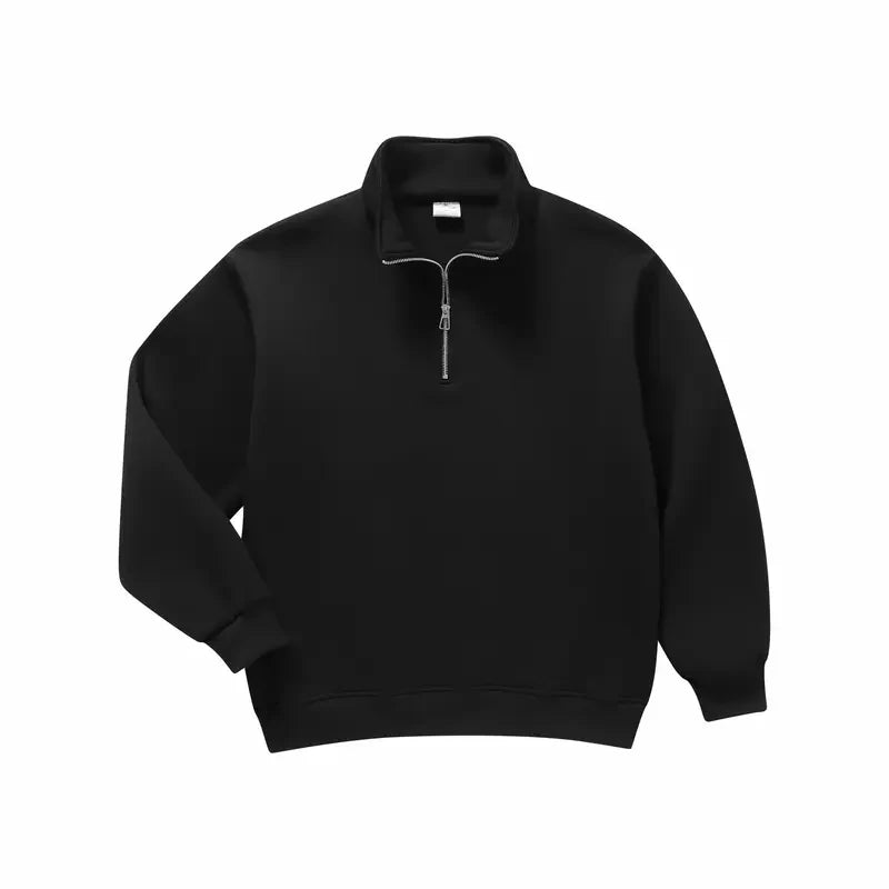 Men's Minimalist Half Zip Drop Shoulder Regular Fit Hoodie