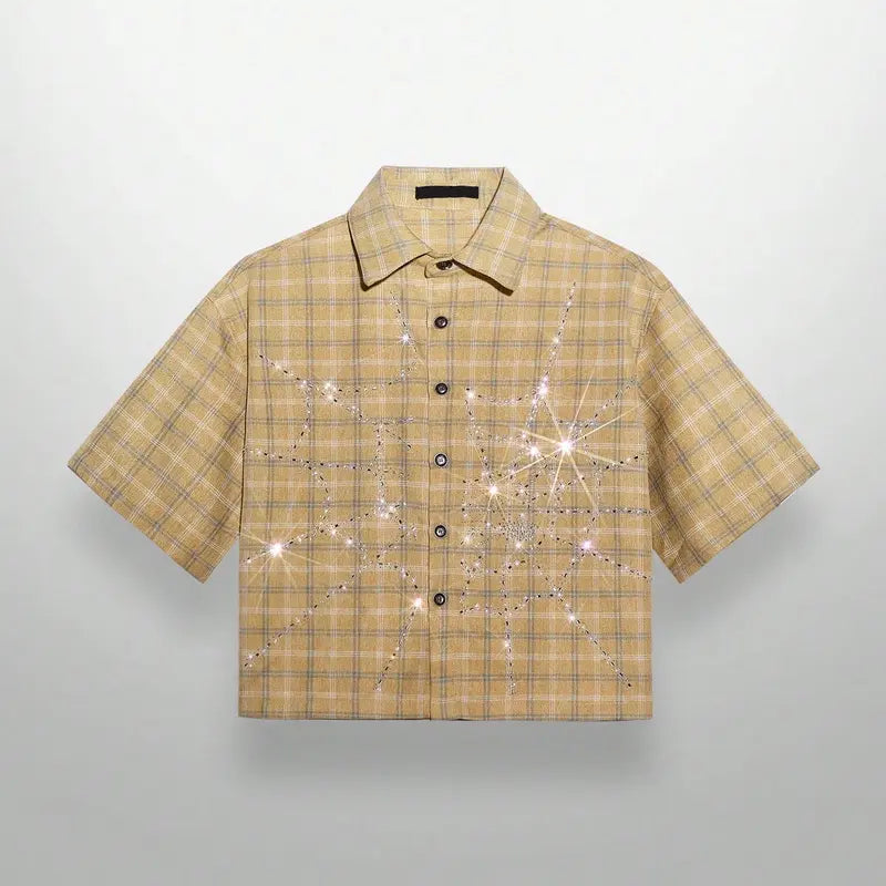 Flation Unisex Crystal Spider Web Shirt | Flation Streetwear
