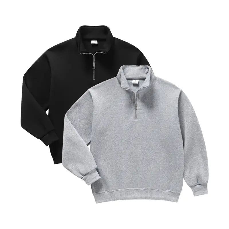 Men's Minimalist Half Zip Drop Shoulder Regular Fit Hoodie