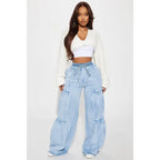 Flation Women's Tall High Rise Stretch Wide Leg Denim Jeans Light Wash | Flation Streetwear