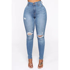 Flation Women's Our Favorite High Rise Skinny Jeans Medium Blue Wash | Flation Streetwear