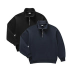 Men's Minimalist Half Zip Drop Shoulder Regular Fit Hoodie