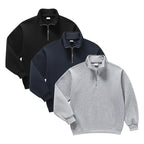 Men's Minimalist Half Zip Drop Shoulder Regular Fit Hoodie