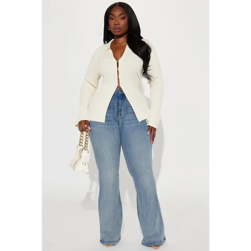 Flation Women's Gemma Sculpting Stretch Flare Denim Jeans Vintage Wash | Flation Streetwear