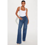Flation Women's Tall Margot Stretch Trouser Denim Jeans Dark Wash | Flation Streetwear