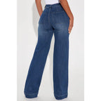 Flation Women's Tall Margot Stretch Trouser Denim Jeans Dark Wash | Flation Streetwear