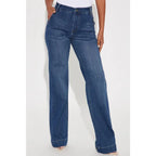 Flation Women's Tall Margot Stretch Trouser Denim Jeans Dark Wash | Flation Streetwear