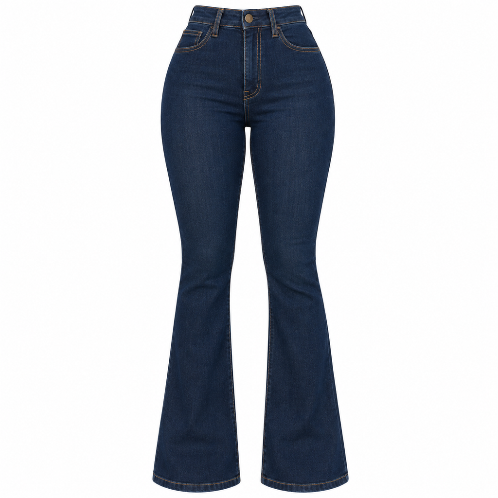 Flation Women's Deep In My Soul Flare Denim Jeans Dark Denim  | Flation Streetwear