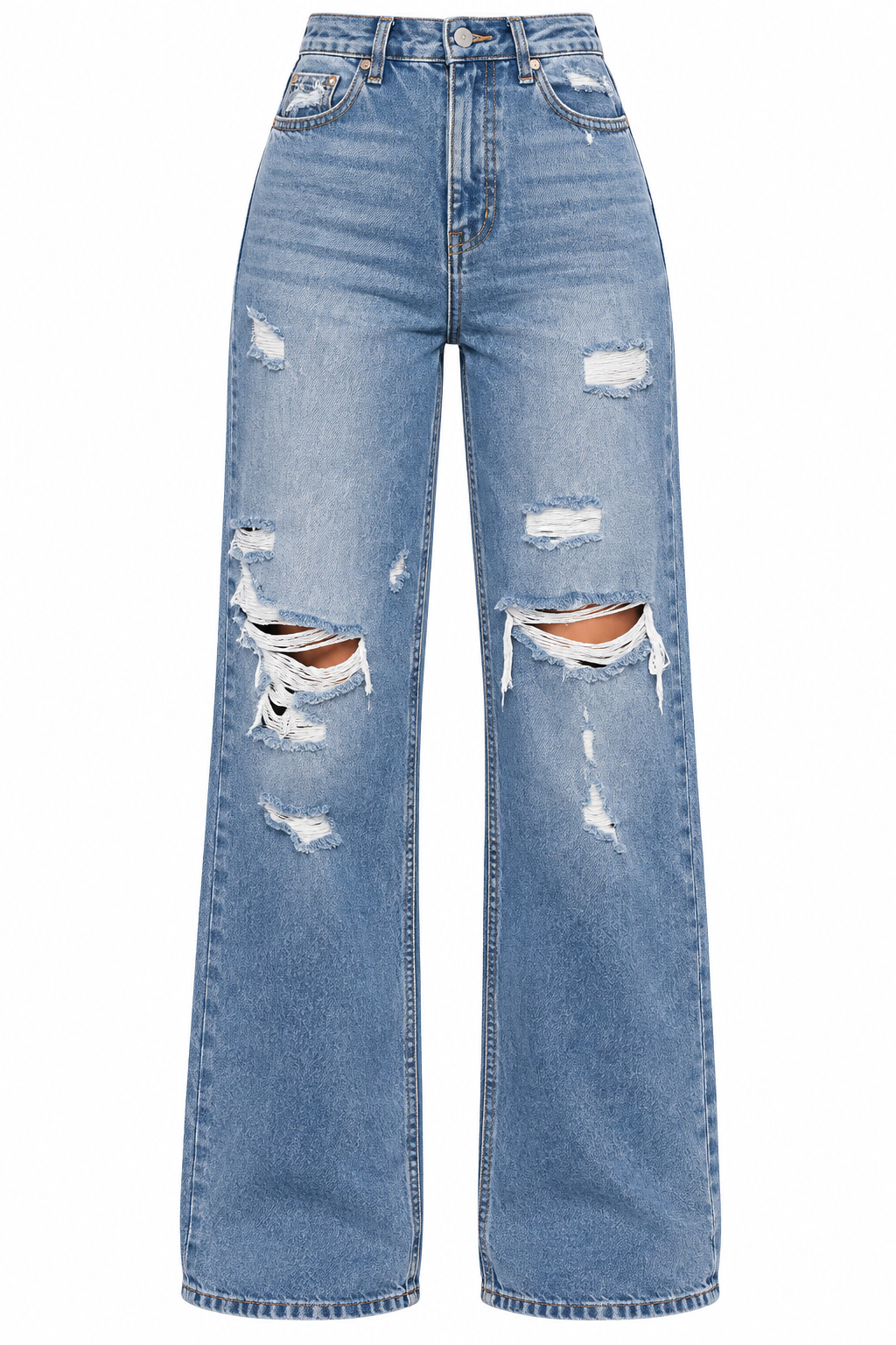Flation Women's 90's Baggy High Rise Distressed Denim Jeans | Flation Streetwear