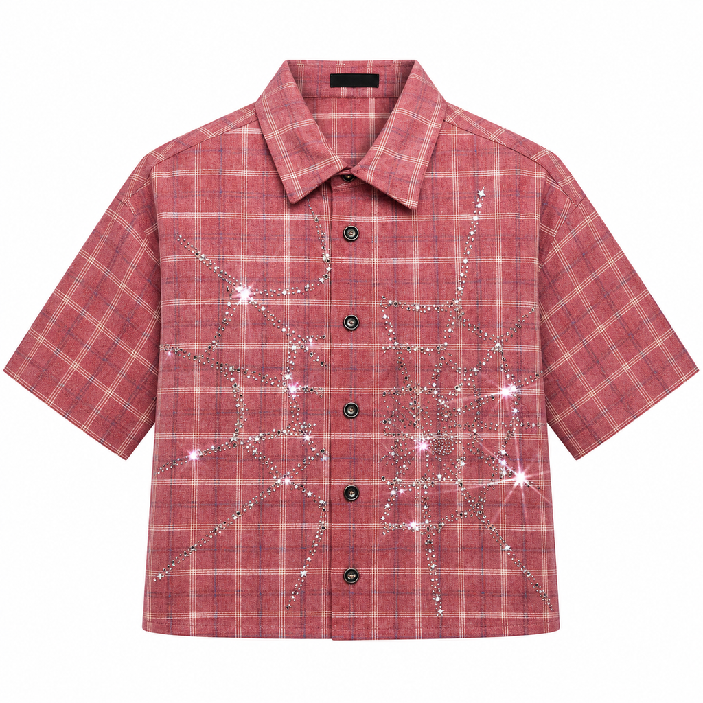 Flation Unisex Crystal Spider Web Shirt | Flation Streetwear