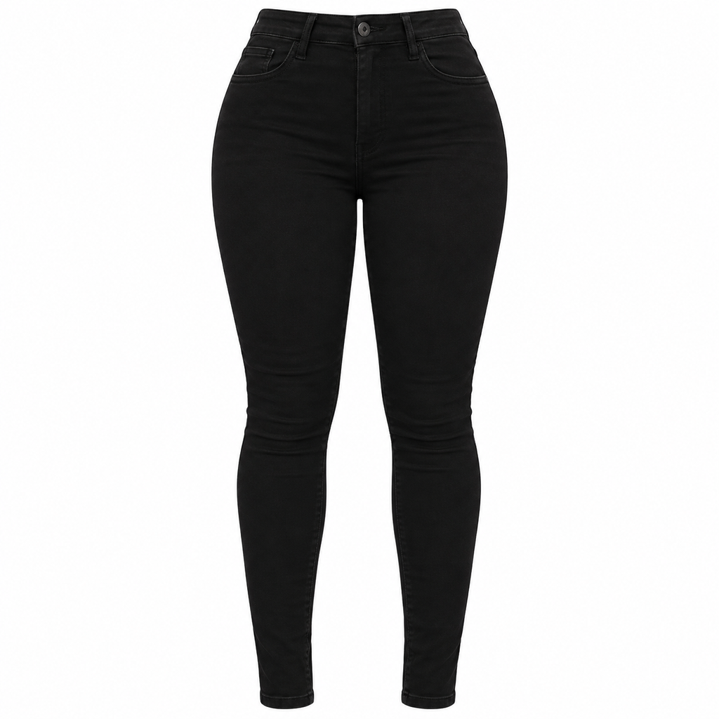 Flation Women's Flex Game Strong Super High Rise Skinny Denim Jeans Black | Flation Streetwear
