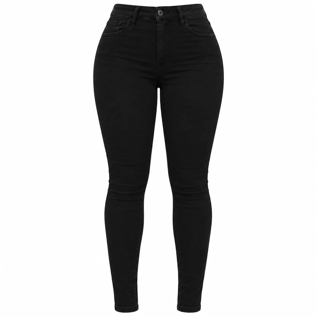 Flation Women's Flex Game Strong Super High Rise Skinny Denim Jeans Black | Flation Streetwear