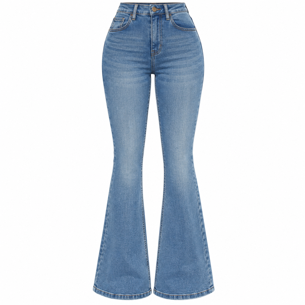 Flation Women's Gemma Sculpting Stretch Flare Denim Jeans Vintage Wash | Flation Streetwear