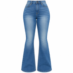 Flation Women's High Rise Stretch Flare Denim Jeans Light Wash | Flation Streetwear