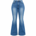 Flation Women's High Rise Stretch Flare Denim Jeans Light Wash | Flation Streetwear