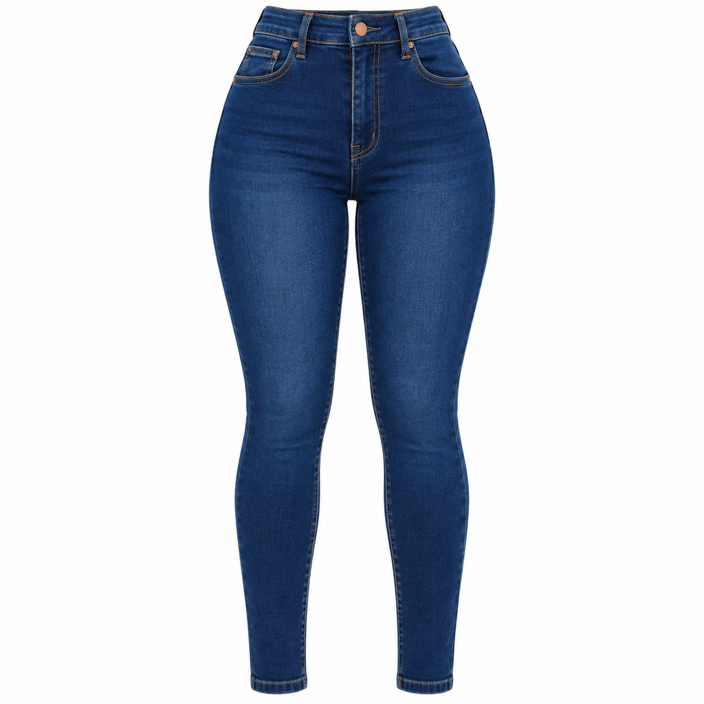 Flation Women's Marilyn High Waisted Skinny Denim Jeans Dark Wash | Flation Streetwear