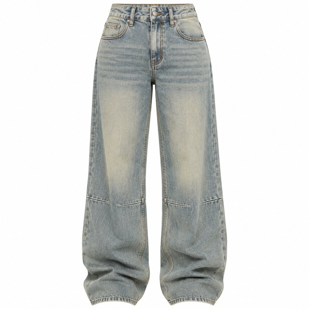 Flation Women's Artesia Tinted Baggy Non Stretch Denim Jeans Light Wash | Flation Streetwear