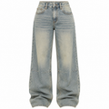 Flation Women's Artesia Tinted Baggy Non Stretch Denim Jeans Light Wash | Flation Streetwear