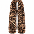 Flation Unisex Leopard Print Fleece Pants | Flation Streetwear