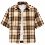 Flation Men’s Cropped Plaid Graphic Shirt | Flation Streetwear