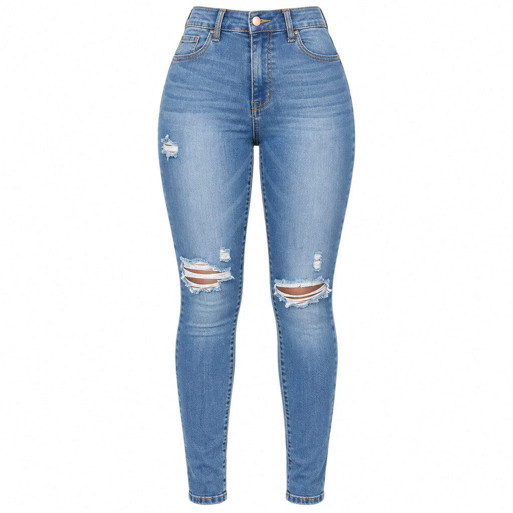 Flation Women's Our Favorite High Rise Skinny Jeans Medium Blue Wash | Flation Streetwear