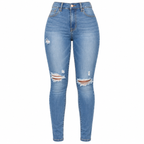 Flation Women's Our Favorite High Rise Skinny Jeans Medium Blue Wash | Flation Streetwear