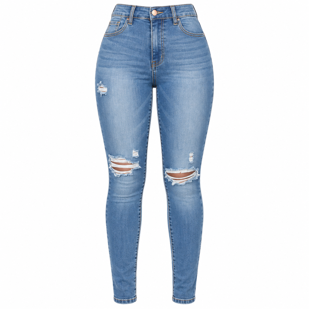 Flation Women's Our Favorite High Rise Skinny Jeans Medium Blue Wash | Flation Streetwear