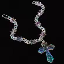 Flation Big Cross Pendant Bramble Chain Necklace 48cm