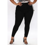Flation Women's Flex Game Strong Super High Rise Skinny Denim Jeans Black | Flation Streetwear