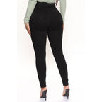 Flation Women's Flex Game Strong Super High Rise Skinny Denim Jeans Black | Flation Streetwear