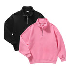 Men's Minimalist Half Zip Drop Shoulder Regular Fit Hoodie