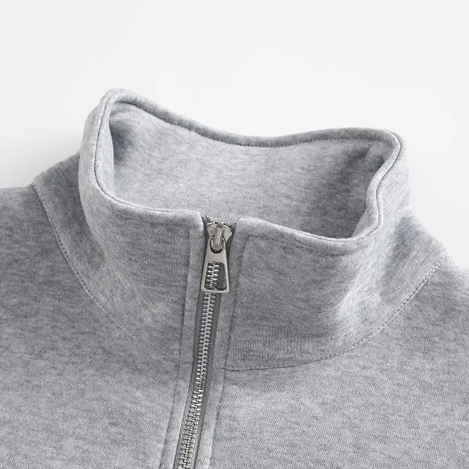 Men's Minimalist Half Zip Drop Shoulder Regular Fit Hoodie