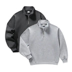 Men's Minimalist Half Zip Drop Shoulder Regular Fit Hoodie