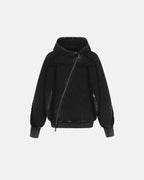 Washed Boxy Asymmetric Zip Up Hoodie | Flation Streetwear