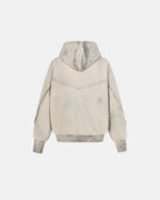 Washed Boxy Asymmetric Zip Up Hoodie | Flation Streetwear