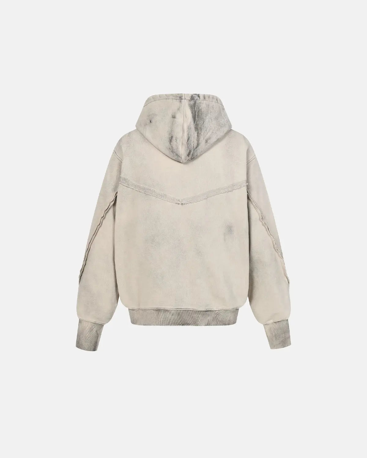 Washed Boxy Asymmetric Zip Up Hoodie | Flation Streetwear