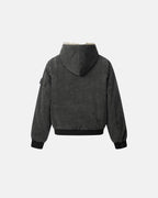 Faux Fur Lined Washed Hooded Jacket | Flation Streetwear