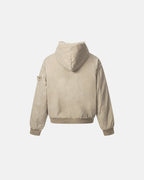 Faux Fur Lined Washed Hooded Jacket | Flation Streetwear