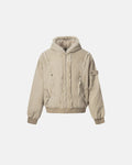 Faux Fur Lined Washed Hooded Jacket | Flation Streetwear