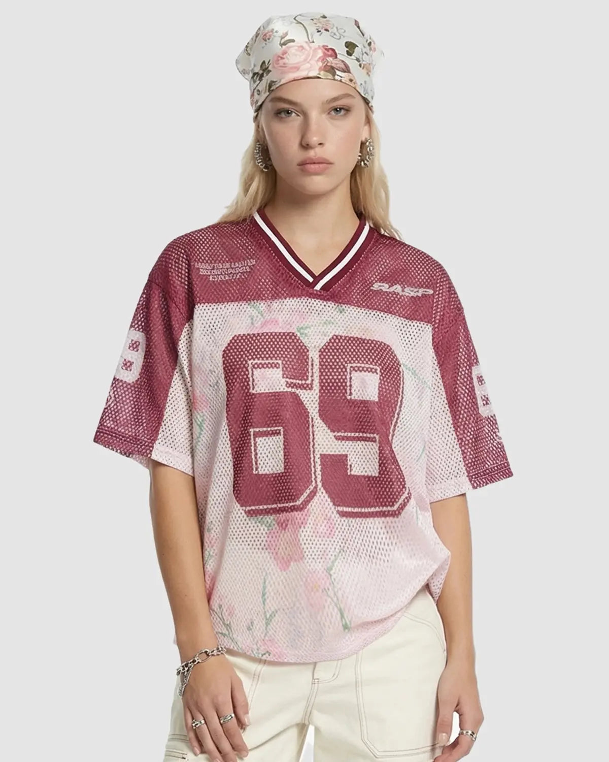 Floral Digital Print Mesh Jersey | Flation Streetwear