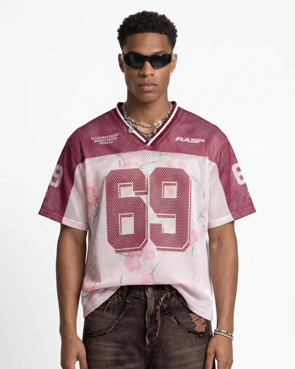 Floral Digital Print Mesh Jersey | Flation Streetwear