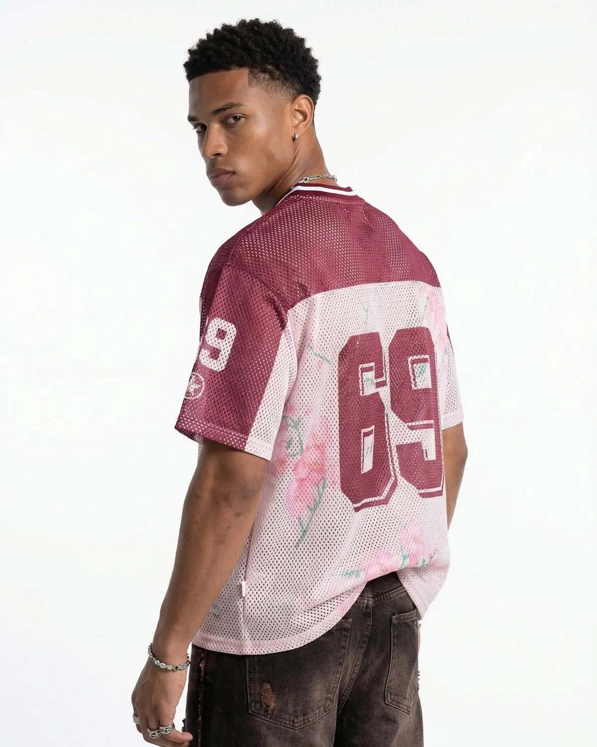 Floral Digital Print Mesh Jersey | Flation Streetwear