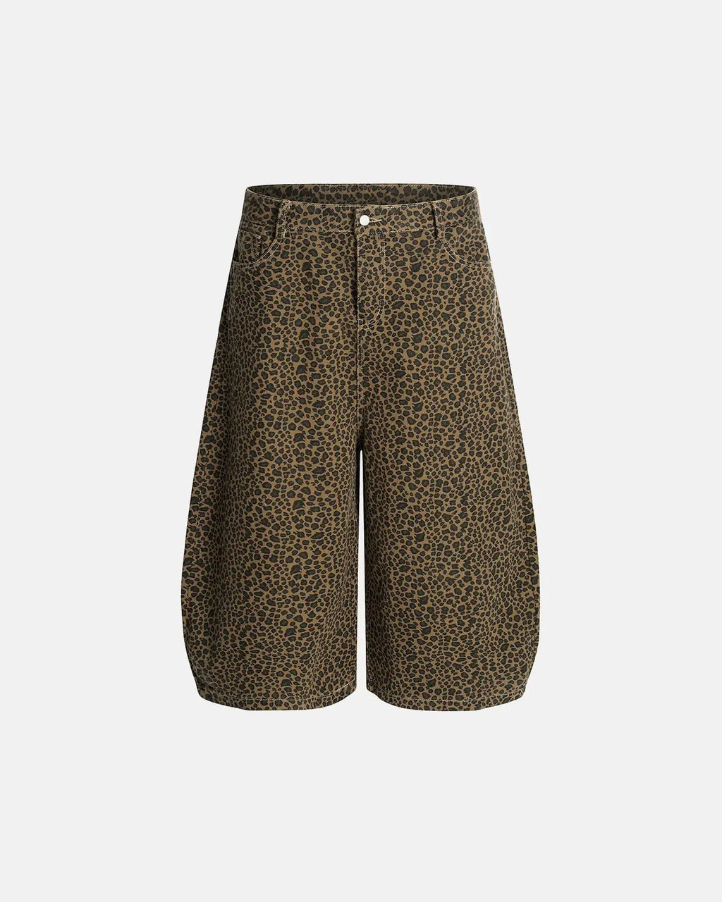 Leopard Print Barrel Longline Shorts | Flation Streetwear