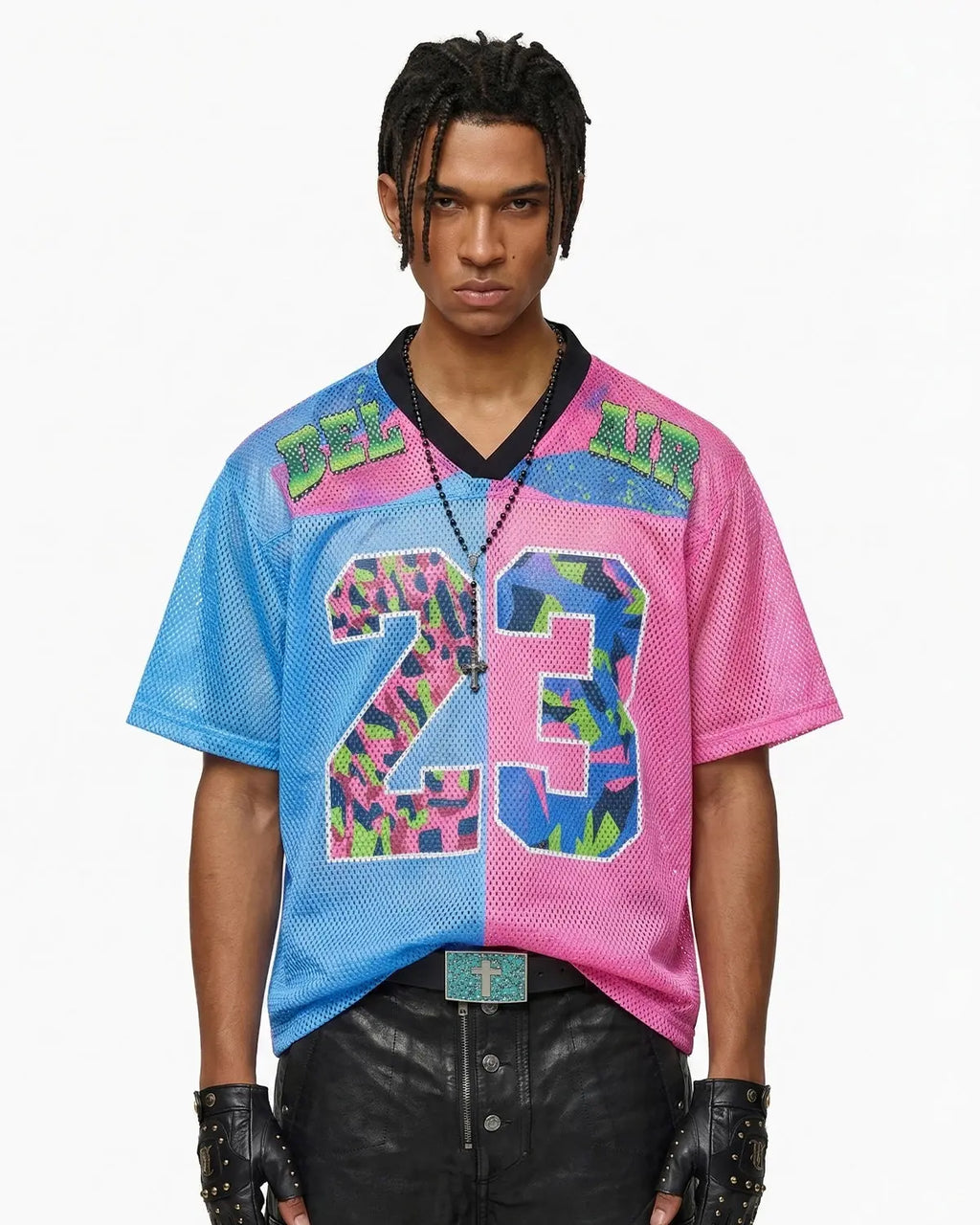 Camo Graphic Mesh Jersey Tee | Flation Streetwear