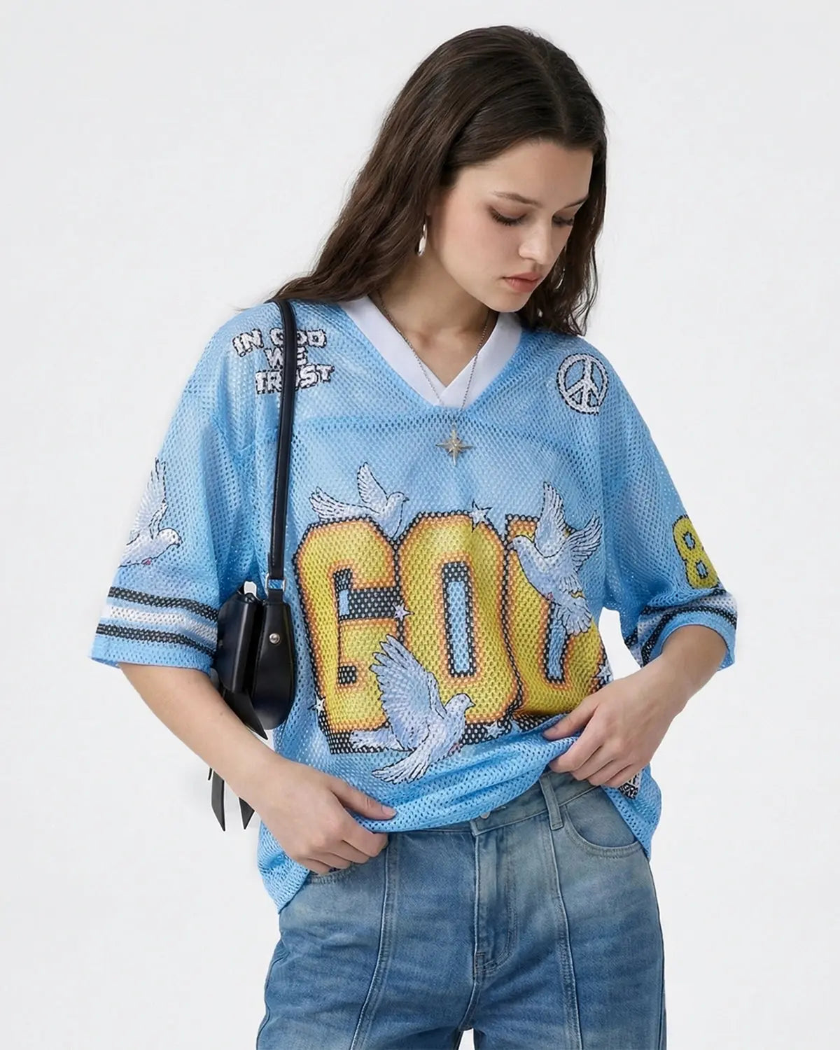 Dove Graphic Mesh Football Jersey | Flation Streetwear