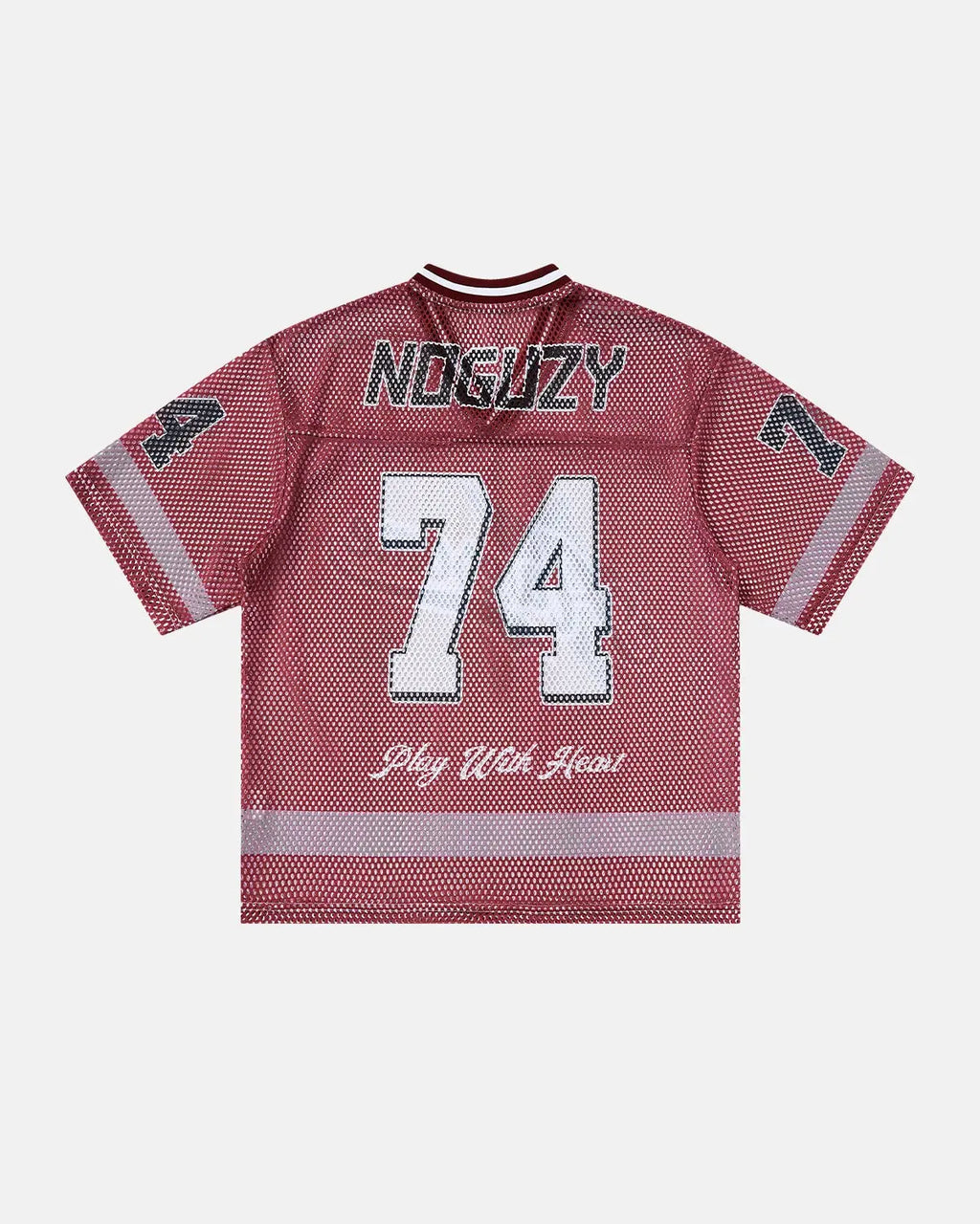 V-neck Graphic Mesh Jersey | Flation Streetwear