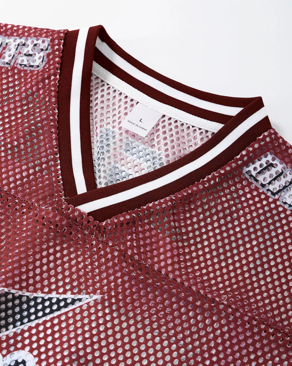 V-neck Graphic Mesh Jersey | Flation Streetwear